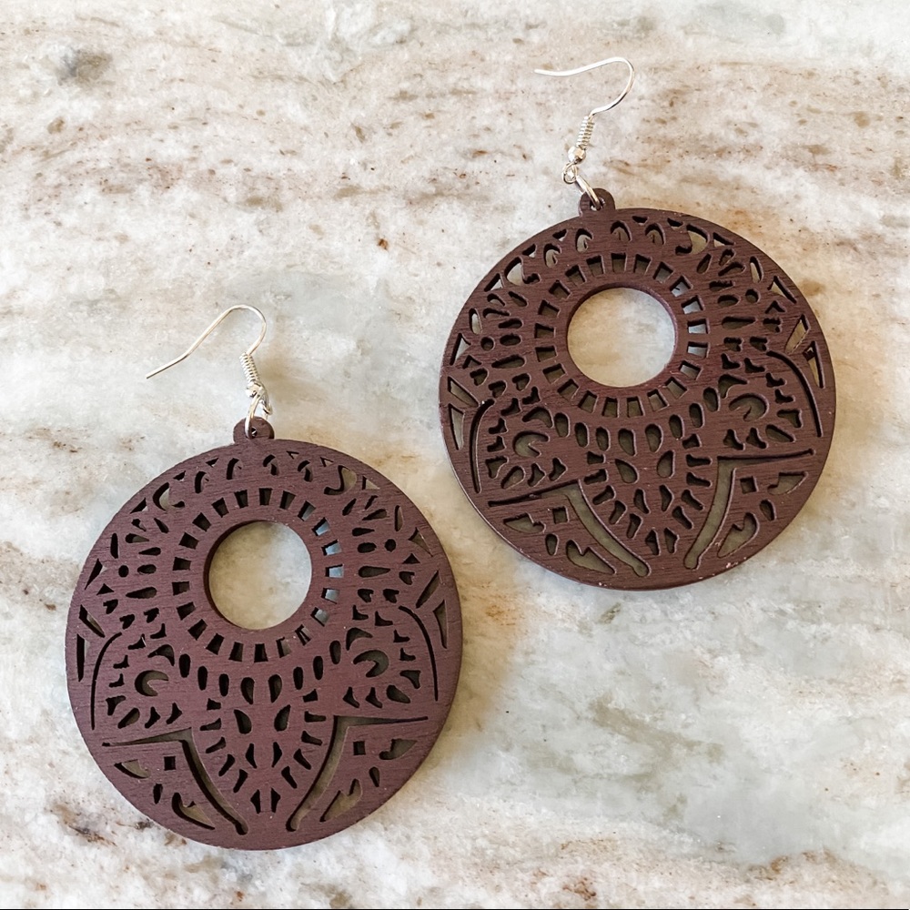 Paparazzi Mandala Brown Earrings